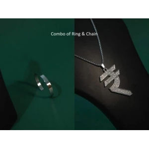 Men'S Hip Hop Pendant Necklace with Kada Combo