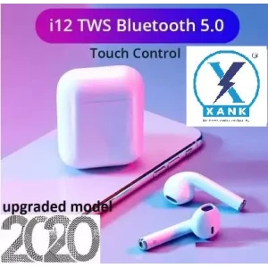 XANK TWS i12 Bluetooth Earphone with Portable Charging Case (White, True Wireless)