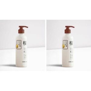 Shakoora Shampoo Japanese, Japan Evening Sakura Tree Shampoo, Thick and Smooth Hair (Pack of 2)