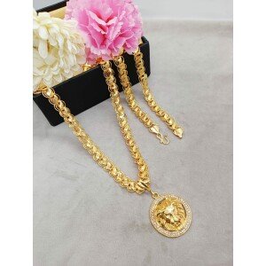 Luxurious Men's Gold Plated Pendant With Chain Vol 3