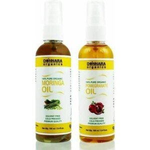 Donnara Organics Moringa Oil and Pomegranate Essential Oil (Pack of 2)