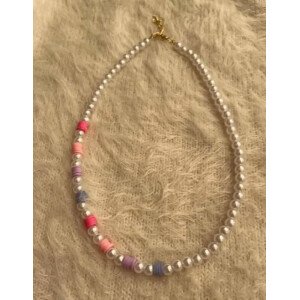 PD Enterprise Glass Bead Pearl Necklace Multicolor
