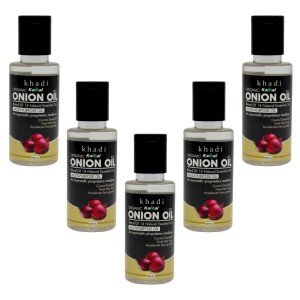 Khadi Kamal Herbal 100 Pure Natural & Organic Onion Oil For Men And Women For Hair 100ml Packof 5