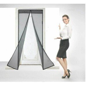 Door Curtain-Mesh Screen Net Home Magnetic Foldable Anti Mosquito Door Curtains (Pack of 2)
