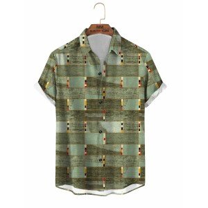 Latest Men's Cotton Slub Printed Shirt