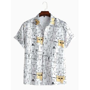 Rayon Printed Half Sleeves Regular Fit Mens Casual Shirt