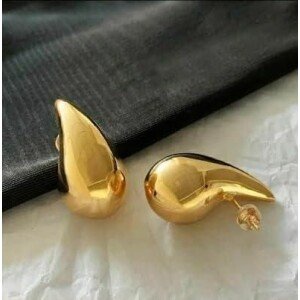 Sparkle Your Way Bottega Inspired Celebrity Style Teardrop Gold Earrings For Girls And Women