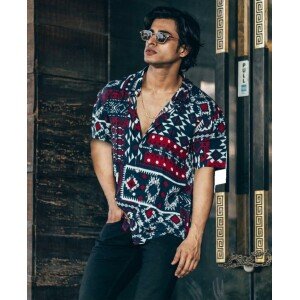 Rayon Printed Half Sleeves Regular Fit Mens Casual Shirt