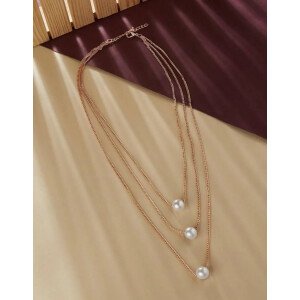 PD Enterprise White Moti Pendant With Gold Plated Chain