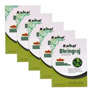 Khadi Kamal Herbal Bhringraj Powder for Man and Women 100 Pure Natural 100g (Pack of 5)