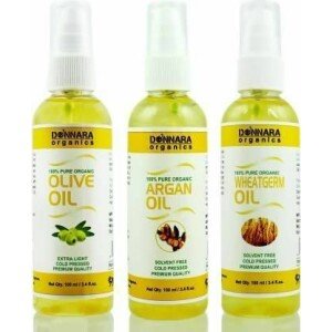 Donnara Organics Olive oil, Argan oil & Wheatgerm Essential Oil (Pack of 3)