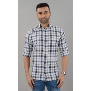 Villain Mens Cotton Full Sleeve Fashion Checkered Shirt