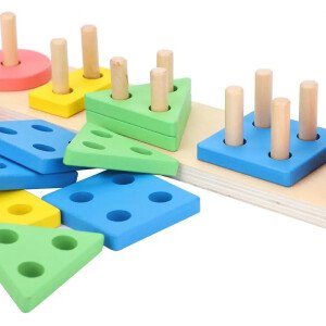 Geometric Shape Matching 5 Column Blocks Learning Toys