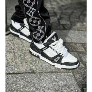 Premium Louis Vuitton LV Trainer Black Denim Shoes for Men (HOF94)