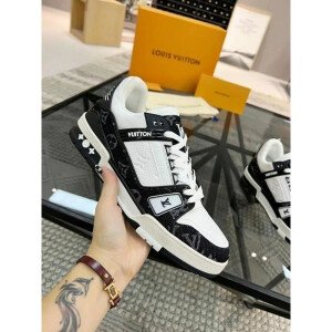 Premium Louis Vuitton LV Trainer Black Denim (TC97)