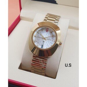 Classy Men's Rado Watch Stainless Steel White Diamond (SG-221)