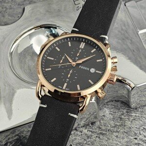 Fossil Watch : Fossil Chronograph Leather Edition Watch For Men (SG-1015)