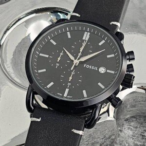 Fossil Watch : Fossil Chronograph Leather Edition Watch For Men (SG-1016)