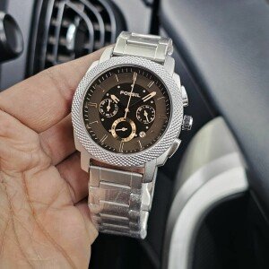 Classy Men's Fossil Watch Sliver Stainless Steel (SG-259)