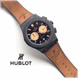 Brown Leather Hublot Watch For Men (SG-252)