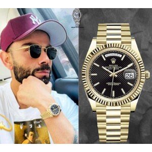 Rolex Oyster Perpetual Watch 2.0 Rolex Day-Date Kohali Edition "Automatic" Gold Watch For Men (SG-278)
