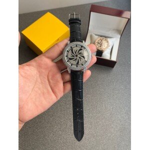 Classy Diamond Spinner Leather Watch (SG-908)