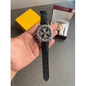 Classy Diamond Spinner Leather Watch (SG-910)