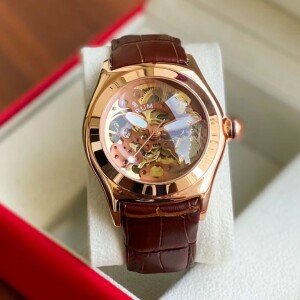 Corum Watch Brown Leather Rose Gold Automatic Watch For Men (SG-340)